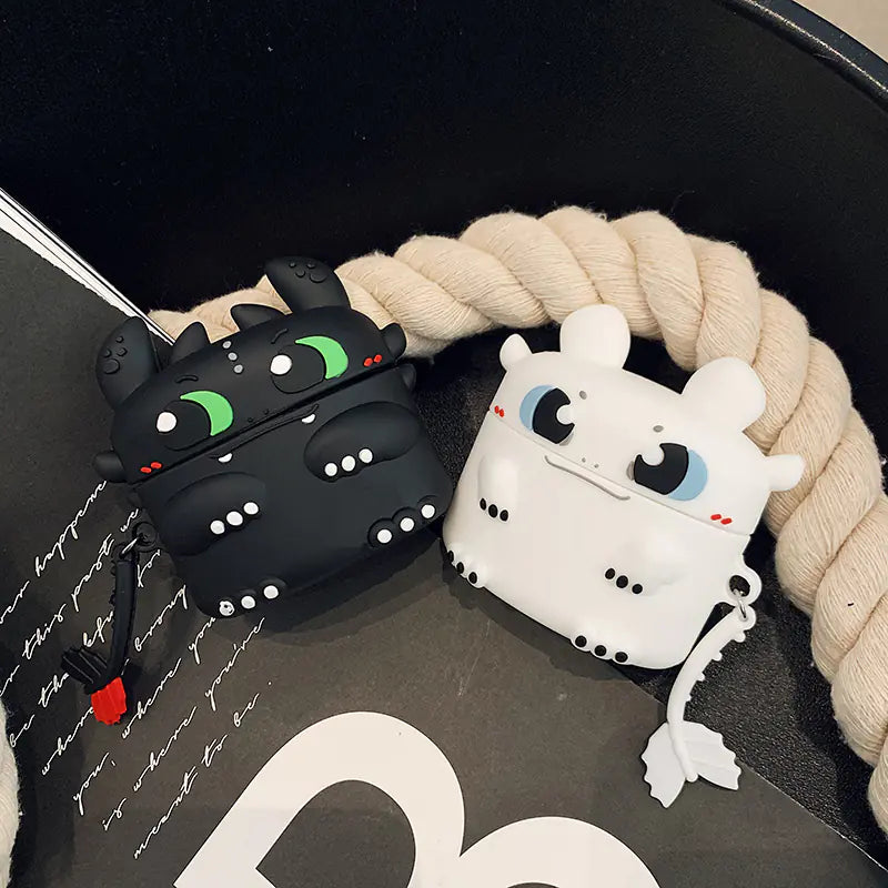 funda con dibujo de dragón para AirPods